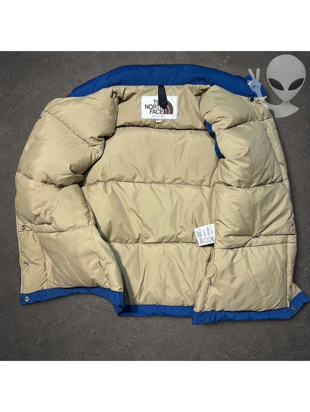 Vintage The North Face Brown Label Down Puffer Vest Women's US Size S Blue - Picture 5 of 8